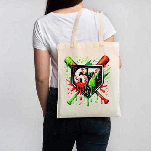 Xmas Baseball Six Seven 67 Meme Ice Cream Drip Men Women Canvas Tote Bag - Sportilla