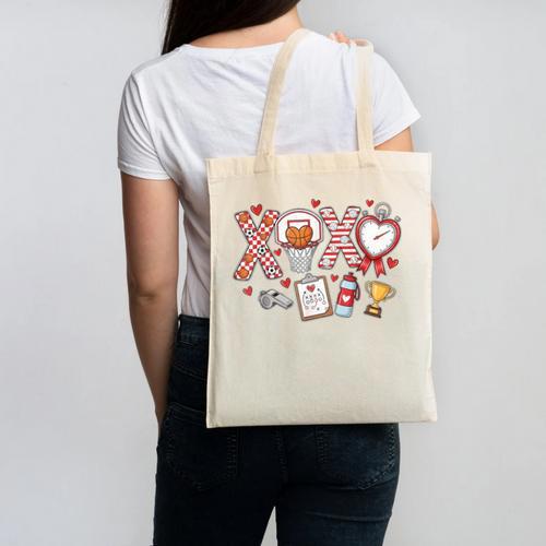 XOXO Physical Education Valentines Day Baseball Football Men Canvas Tote Bag - Sportilla