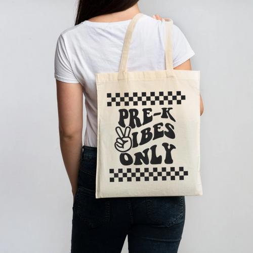 1st Day Of Prek Vibes Only Girls Back To School Pre K Boys Canvas Tote Bag - Savourry