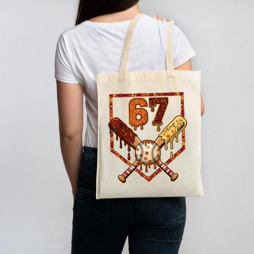 67 Baseball Drip Thanksgiving Six Seven Boys Teens Kids Canvas Tote Bag - Sportilla