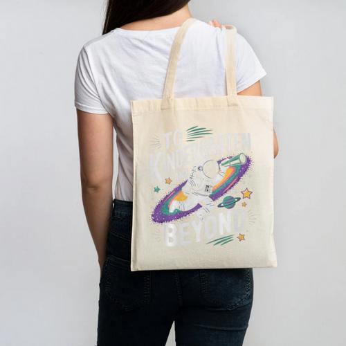 Back To School To Kindergarten And Beyond Astronaut In Space Premium Tri-Blend Canvas Tote Bag - Savourry