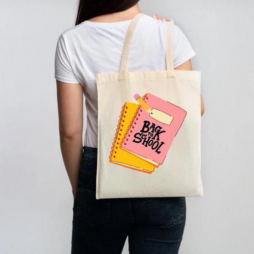 Back To School Notebook And Pencil Graphic Design Premium Tri-Blend Canvas Tote Bag - Savourry