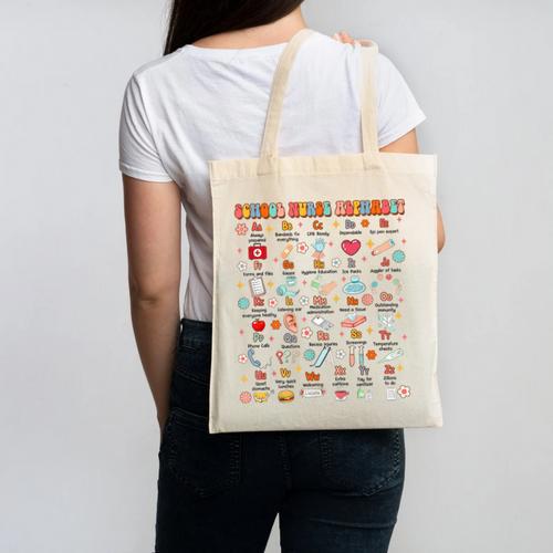 Back To School School Nurse Alphabet School Nurse Life Canvas Tote Bag - Savourry
