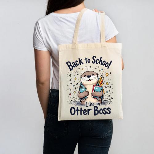 Back To School Like An Otter Boss Cute First Day Of School Canvas Tote Bag - Savourry