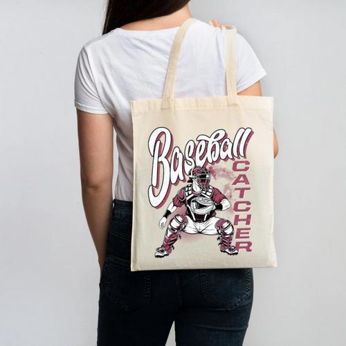 Baseball Catcher Gear Home Plate Premium Tri-Blend Canvas Tote Bag - Sportilla