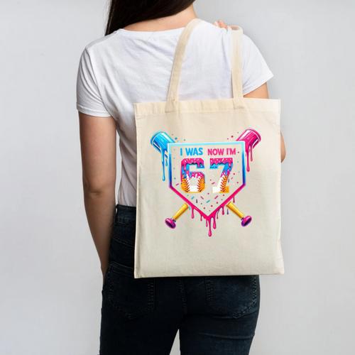 Baseball Drip I Was 6 Now I'm 7 67 Meme 7th Birthday Canvas Tote Bag - Sportilla