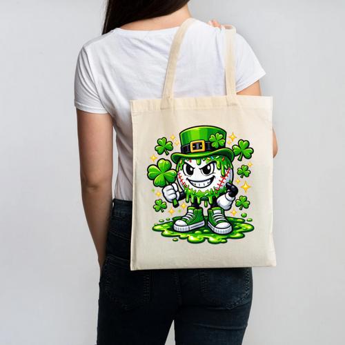 Baseball Drip Icecream Apparel Youth Boy St Patrick Day Canvas Tote Bag - Sportilla