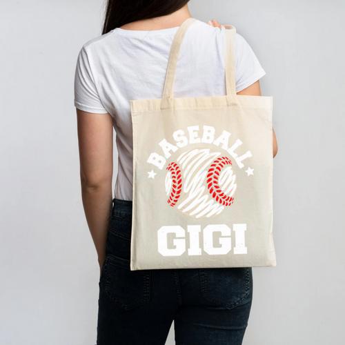 Baseball Gigi Distressed Vintage Grandma Game Day Canvas Tote Bag - Sportilla