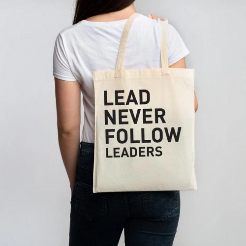 Baseball Lead Never Follow Leaders Team Captain Leadership Premium Tri-Blend Canvas Tote Bag - Sportilla