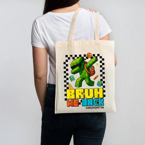 Bruh We Back Kindergarten Back To School Gamer Dabbing Boy Canvas Tote Bag - Savourry