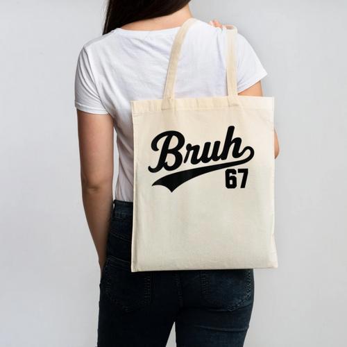 Bruh Baseball Style Number 67 Sports Bro Slang Meme Brother Canvas Tote Bag - Sportilla