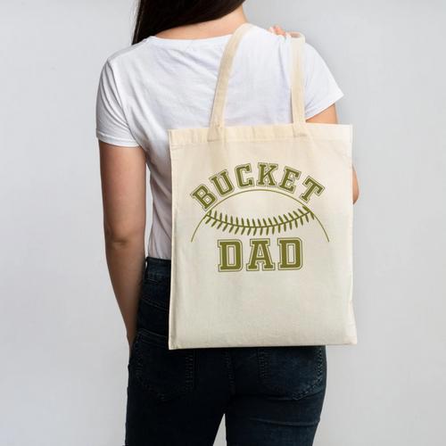 Bucket Dad Softball Dad Baseball Player Dad Canvas Tote Bag - Sportilla