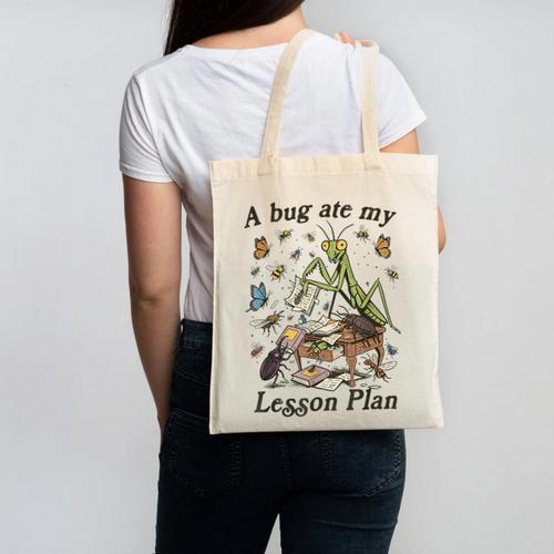 Bug Lover Insect Back To School A Bug Ate My Lesson Plan Canvas Tote Bag - Savourry