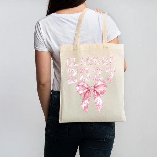 Class Of 2027 Preppy Coquette Bow Back To School Graduation Premium Tri-Blend Canvas Tote Bag - Savourry