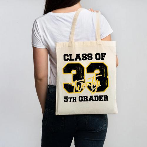 Class Of 2033 5th Grader Elementary School Back To School Canvas Tote Bag - Savourry