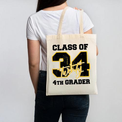 Class Of 2034 4th Grader Elementary School Back To School Canvas Tote Bag - Savourry