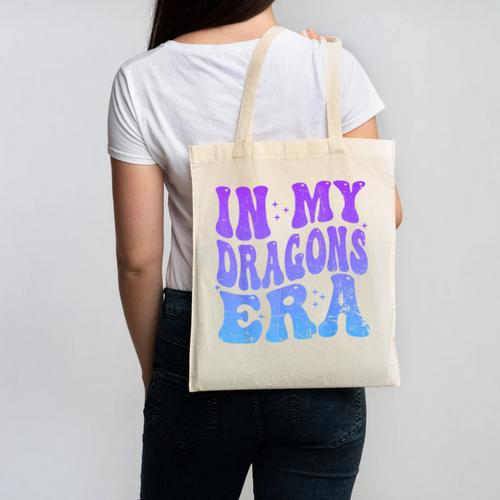 In My Dragons Era Back To School Spirit Game Retro Groovy Canvas Tote Bag - Savourry