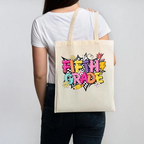 First Day Of School Fifth Grade Back To School Kids Canvas Tote Bag - Savourry