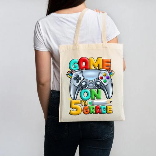 Game On 5th Grade Back To School 5th Grade Level Unlocked Performance Canvas Tote Bag - Savourry