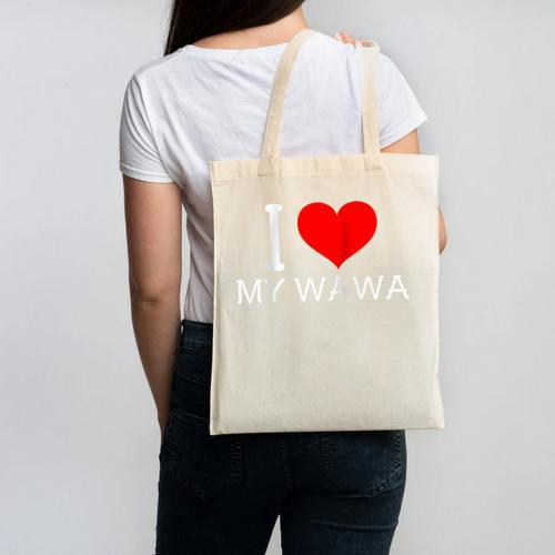 I Heart My Wawa Raglan Baseball Tee Canvas Tote Bag - Sportilla