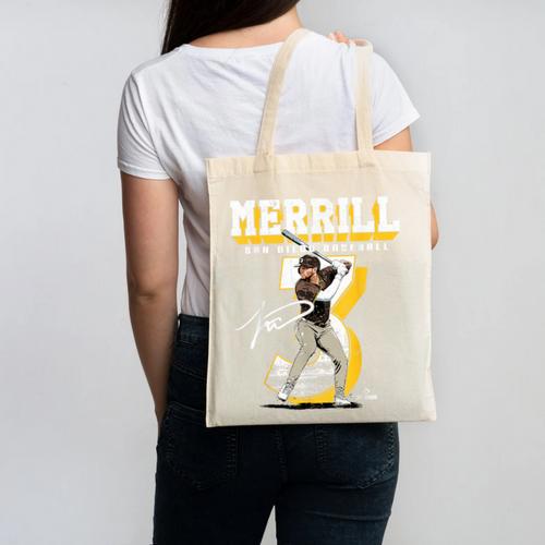 Jackson Merrill San Diego MLB Baseball Player MLBJME201M Canvas Tote Bag - Sportilla