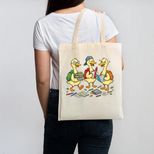 Kindergarten 1st Grade Goose Back To School Boys Canvas Tote Bag - Savourry