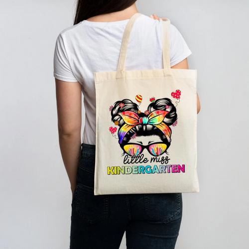 Little Miss Kindergarten Back To School Kindergarten Girls Canvas Tote Bag - Savourry