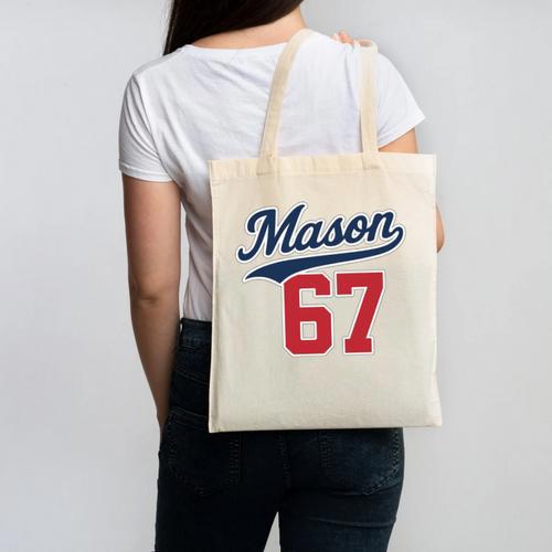 Mason 67 Jersey Baseball Men Women Boys Girls Number 6 7 Canvas Tote Bag - Sportilla