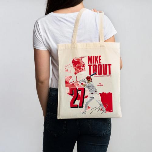 Mike Trout Los Angeles A MLB Baseball Players MLBMTR304N Canvas Tote Bag - Sportilla