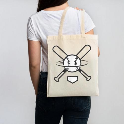 Minimalist Baseball Clean Sports Graphic Tee For Fan Players Canvas Tote Bag - Sportilla