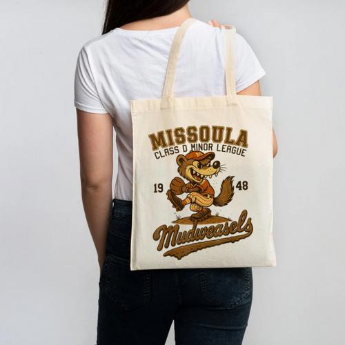 Missoula Mudweasels Retro Minor League Baseball Canvas Tote Bag - Sportilla