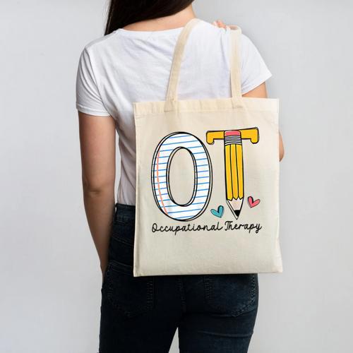 Pediatric Occupational Therapy Paper Pencil Back To School Canvas Tote Bag - Savourry