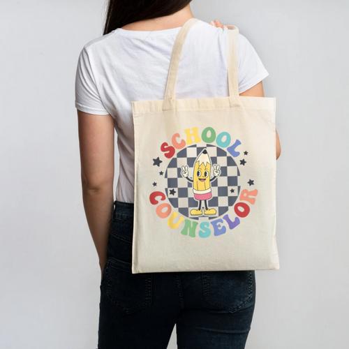 Retro Pencil School Counselor Back To School For Counselor Canvas Tote Bag - Savourry