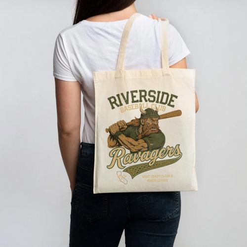 Riverside Ravagers Retro Minor League Baseball Canvas Tote Bag - Sportilla