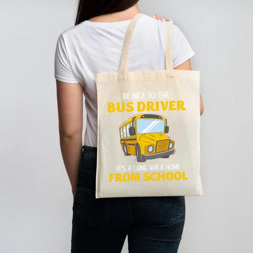 School Bus Driver Kindness Humor Back To School Quote Premium Tri-Blend Canvas Tote Bag - Savourry