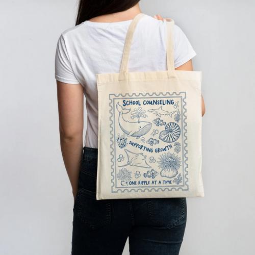 School Counselor Ocean Guidance Counselor Back To School Canvas Tote Bag - Savourry
