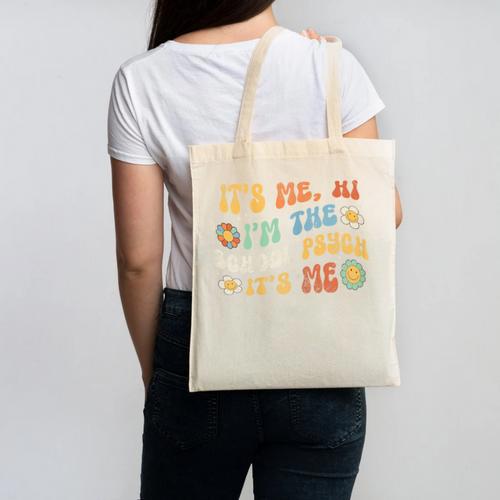School Psych Psychologist Back To School Groovy Vintage Canvas Tote Bag - Savourry