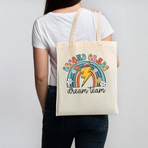 Second Grade Dream Team 1st Day Of 2nd Grade Back To School Canvas Tote Bag - Savourry