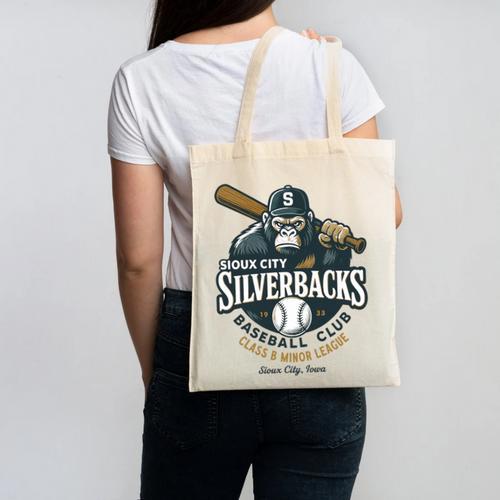 Sioux City Silverbacks Retro Minor League Baseball Canvas Tote Bag - Sportilla