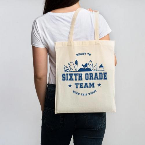 Sixth Grade Team Back To School Canvas Tote Bag - Savourry