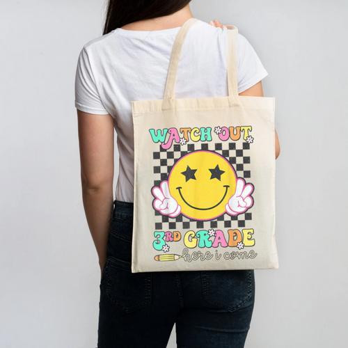 Watch Out 3rd Grade Here I Come Back To School Third Grade Canvas Tote Bag - Savourry