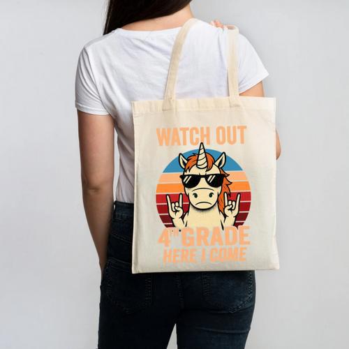 Watch Out Fourth Grade 2026 Back To School 4th Grade Boys Premium Tri-Blend Canvas Tote Bag - Savourry