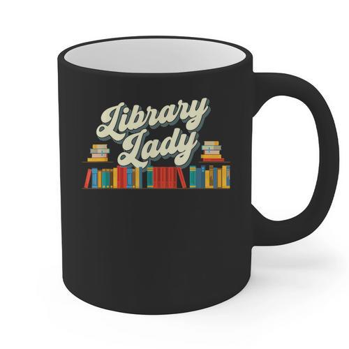 Library Lady School Librarian Cataloger Books Book Lover Graphic Print Coffee Mug - Bookorys
