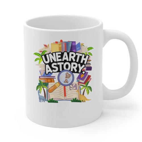 Unearth A Story Reading Book Summer Book Lover Graphic Print Coffee Mug - Bookorys