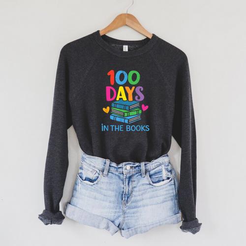 100 Days In The Books School Celebration Raglan Sleeve Sweatshirt - Bookorys UK