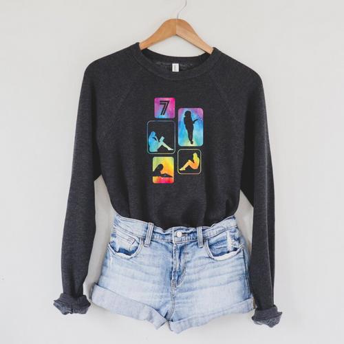 7th Birthday Book Reading Bookworm Book Lover Girls Raglan Sleeve Sweatshirt - Bookorys