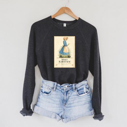 American Girl Meet Kirsten Book Cover Raglan Sleeve Sweatshirt - Bookorys
