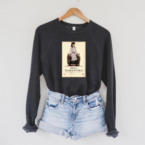 American Girl Meet Samantha Book Cover Raglan Sleeve Sweatshirt - Bookorys