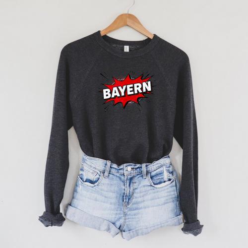 Bayern Comic Book Style Splash Raglan Sleeve Sweatshirt - Bookorys