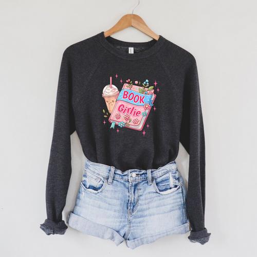 Book Girlie Coffee Mug Reading Lover Reader Raglan Sleeve Sweatshirt - Bookorys DE